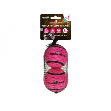 Dog Comets Star Tennis Ball With Squeaker L Pink (2-pack)