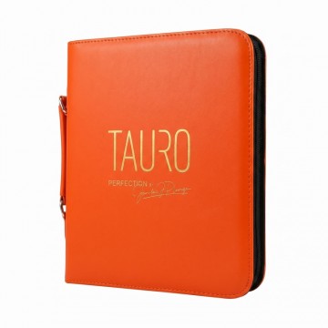 TAURO Faux Leather Scissor Case 10 Scissors, Orange