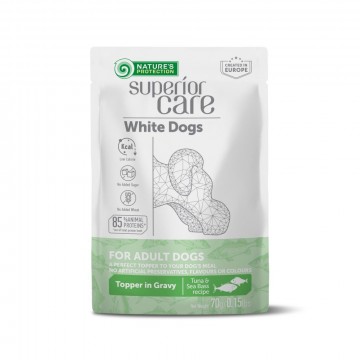 Natures Protection Superior Care White Dogs Topper in Gravy Tuna and Sea Bass 70 g