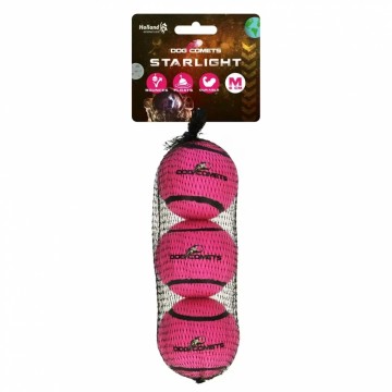 Dog Comets Starlight Tennis Ball M Pink 3PK